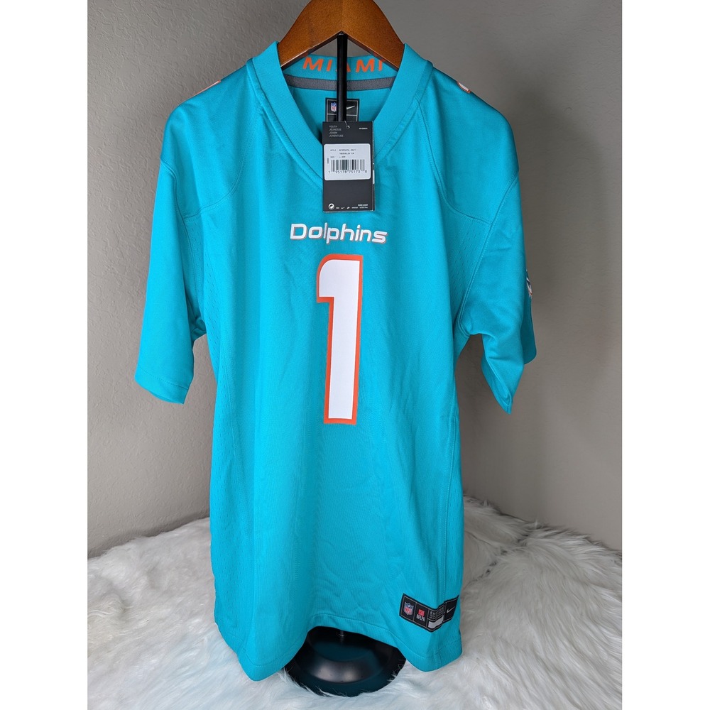 Nike Miami Dolphins Jersey Youth L 14/16 Aqua Tua Tagovailoa #1 NFL Football